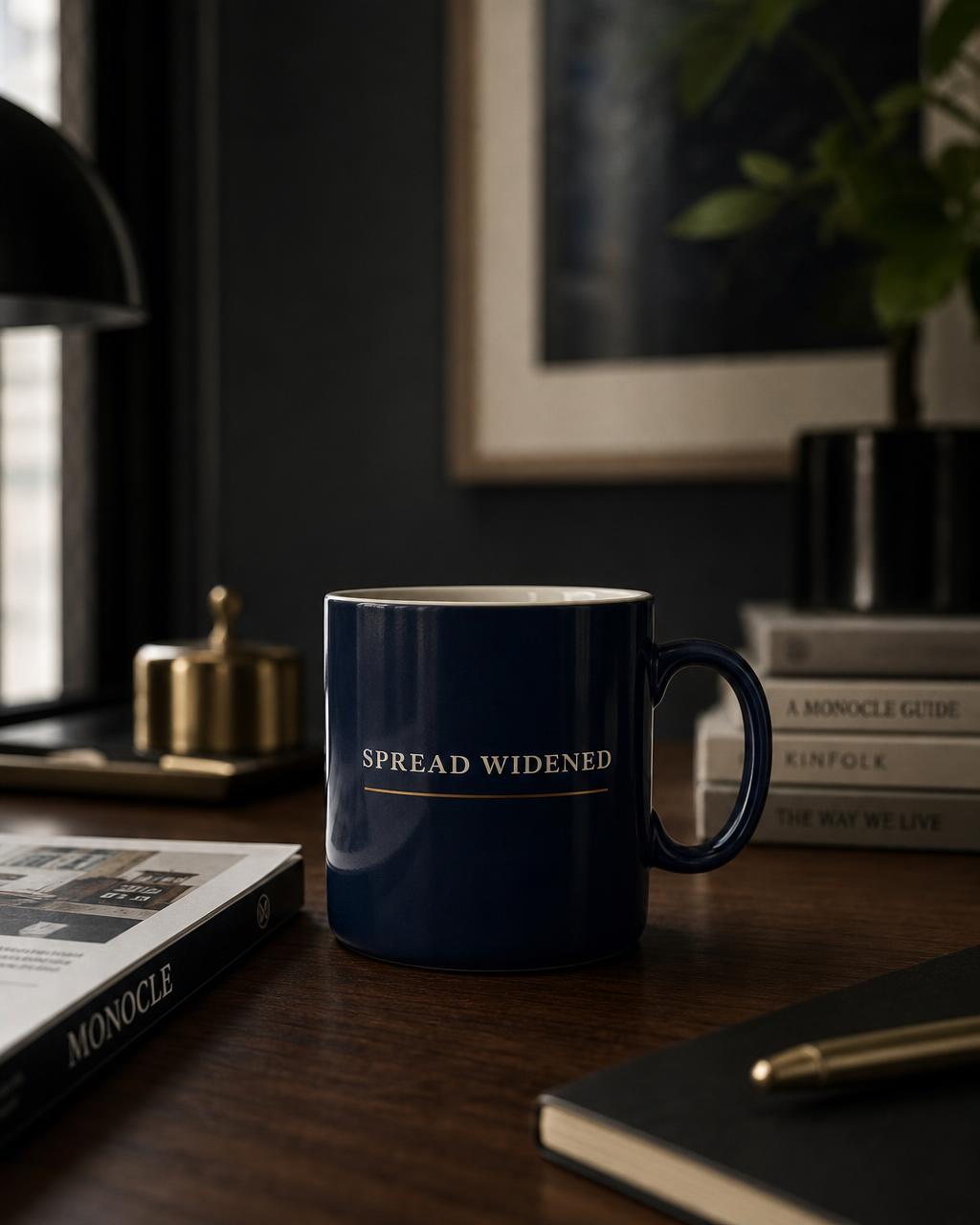 Spread Widened Mug — Navy / cream