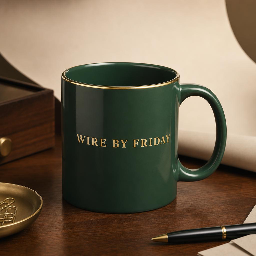 Wire By Friday Mug — Racing green / brass